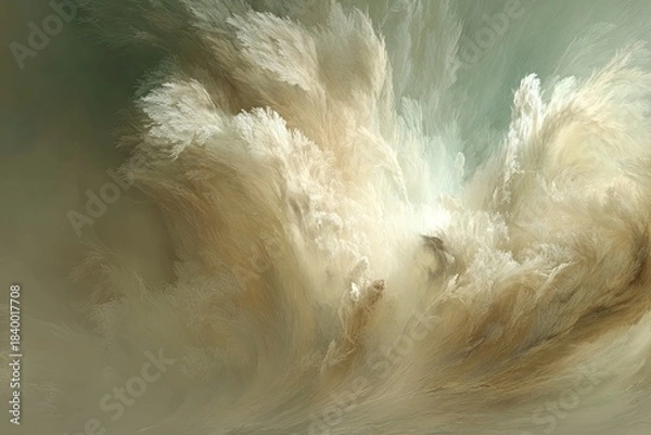 Fototapeta Abstract Whipped Beige Cloud Explosion
