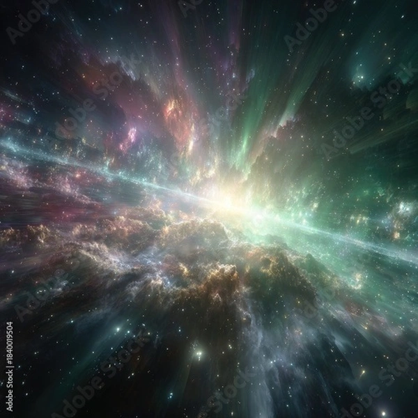 Fototapeta Colorful Explosion Nebula in Space