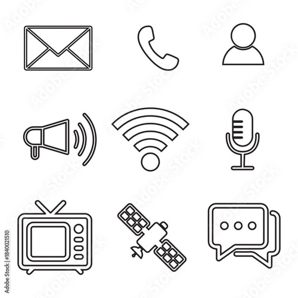 Fototapeta Comunication Icon Sheet outline