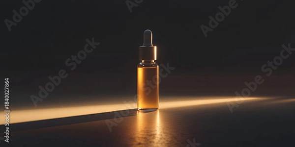 Fototapeta Face Serum Bottle in Minimal Light-Diffused Setup