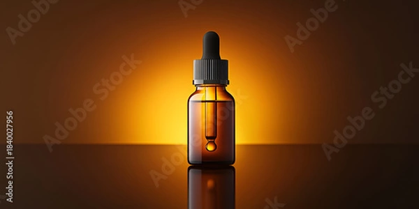 Fototapeta Face Serum Bottle in Minimal Light-Diffused Setup