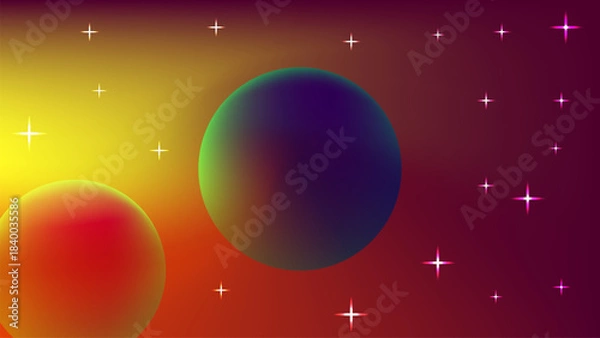Obraz abstract background with colorful planet