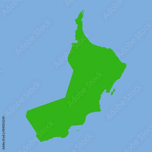 Fototapeta Oman Map - Green World Map International vector template with High detailed isolated on blue background - Vector