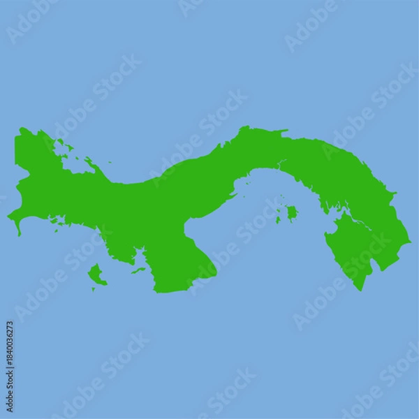 Fototapeta Panama Map - Green World Map International vector template with High detailed isolated on blue background - Vector