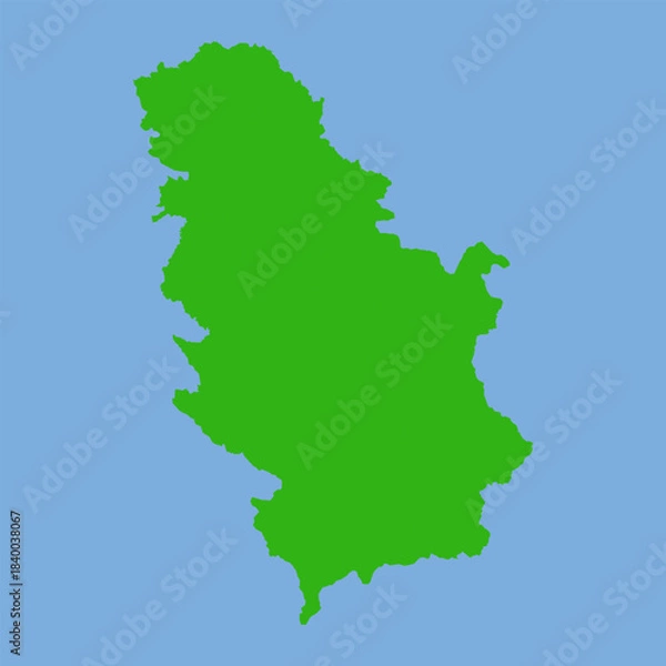 Fototapeta Serbia Map - Green World Map International vector template with High detailed isolated on blue background - Vector