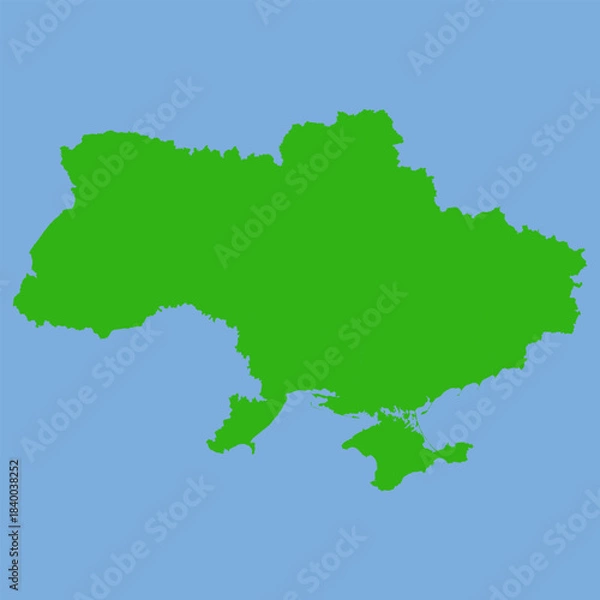 Fototapeta Ukraine Map - Green World Map International vector template with High detailed isolated on blue background - Vector