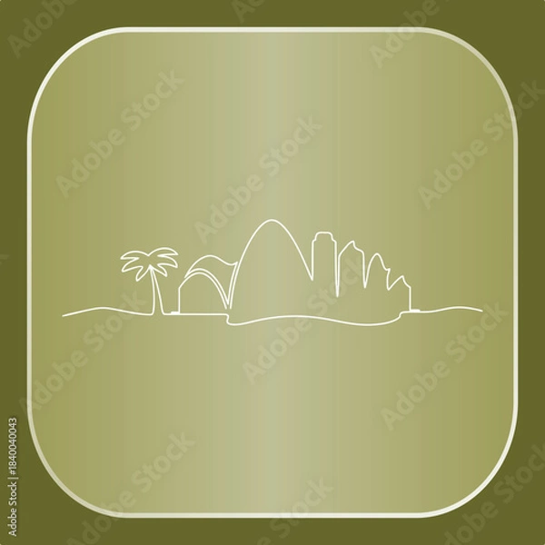 Obraz Simple drawn landscape outline