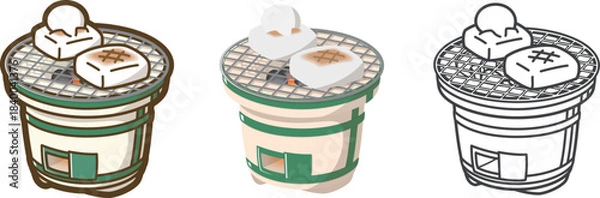 Obraz 七輪で焼く餅