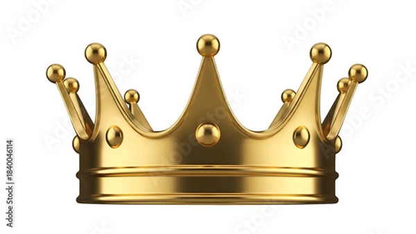 Fototapeta Golden royal crown isolated on black background symbolizing power wealth and majesty