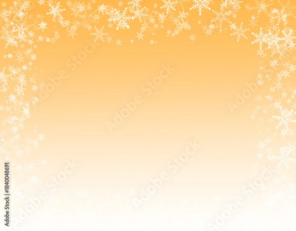 Obraz Snowflake Frame on Orange Gradient Background