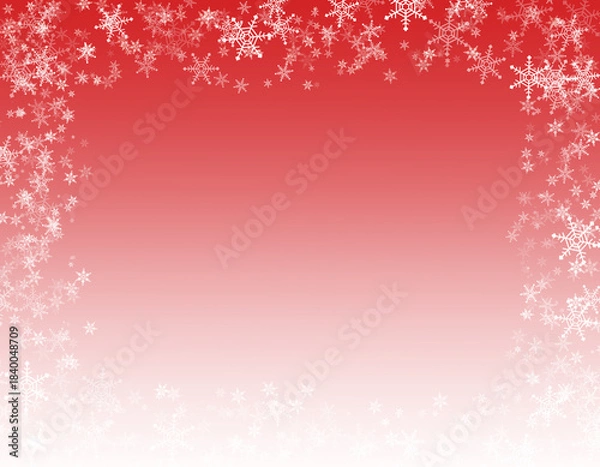 Obraz Snowflake Frame on Red Gradient Background
