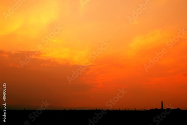 Obraz 美しい空と都会の街並み