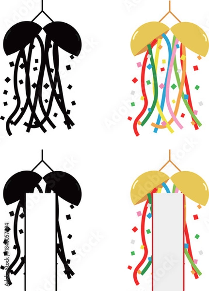 Fototapeta くす玉のアイコンセット