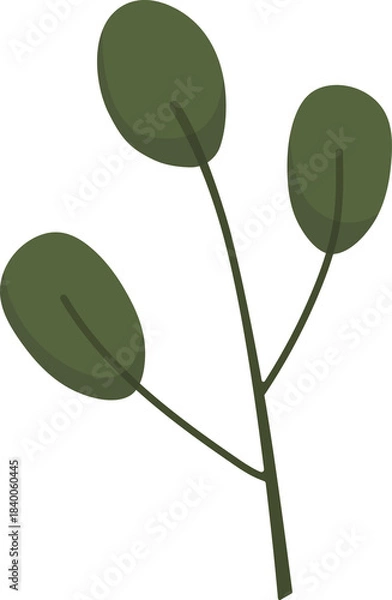 Obraz Olive Green Branch with Leaves Illustration