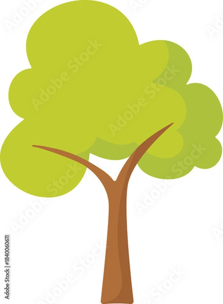 Obraz Simple Green Tree with Brown Trunk