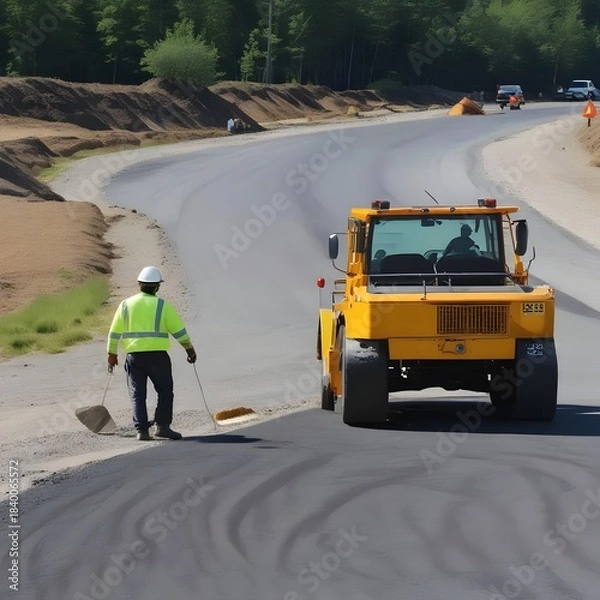 Fototapeta road construction site
