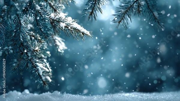 Obraz Christmas snow background image