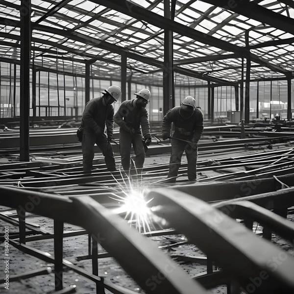 Fototapeta construction workers at work