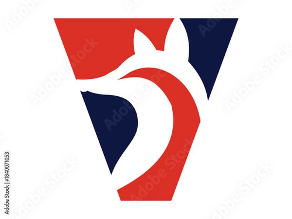 Obraz Initial Letter V Fox Icon Vector Illustration