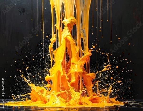 Obraz yellow paint splash background