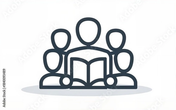 Fototapeta Management small business or company with group of people. Standard care to work to progress. Line icon 12pt. High quality