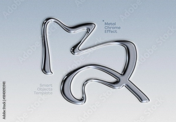 Obraz Chrome Text & Logo Effect Mockup