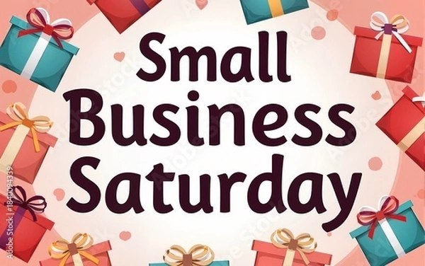 Fototapeta Small Business Saturday banner. Vector illustration of business promotion banner design. High quality