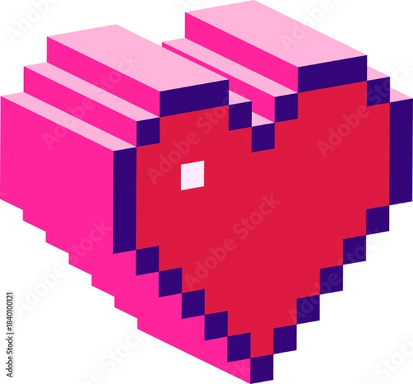 Obraz 3d Pixel Heart