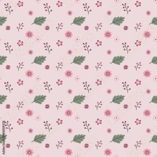 Obraz Cute sweet floral pastel seamless pattern background