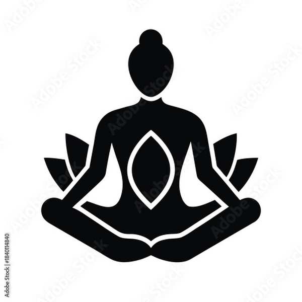 Obraz Lotus Pose Flat Icon