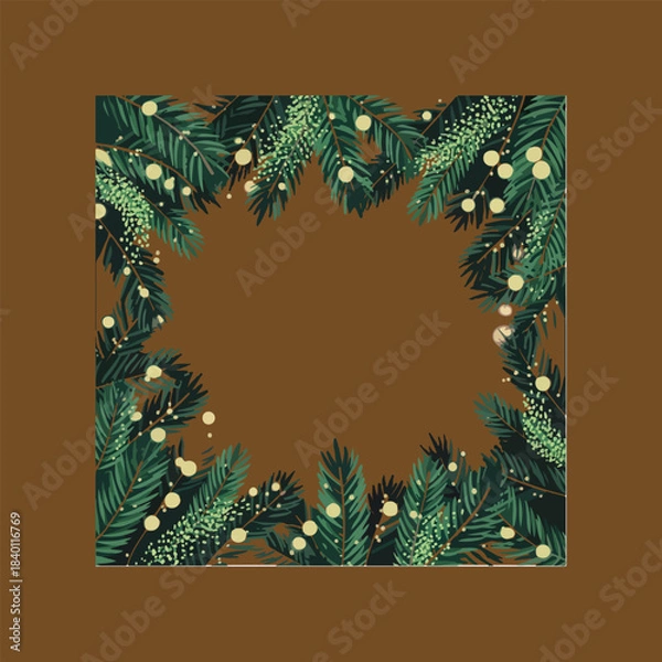Fototapeta christmas greeting card with christmas tree