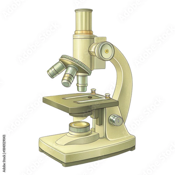 Obraz Detailed microscope with transparent background showcases its intricate design and functionality, perfect for educational purposes
