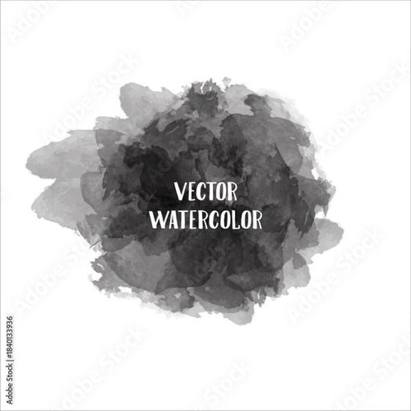 Obraz Abstract black watercolor splash texture, ideal for creative backgrounds, graphic design projects, and decorative elements. Vector art