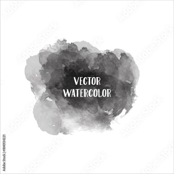 Obraz Black and white vector watercolor brush stroke effect for graphic design and artistic backgrounds 