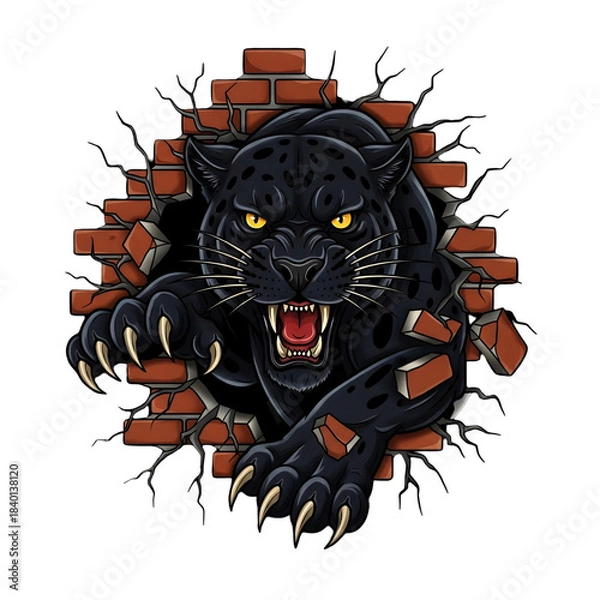 Obraz black panther on transparent background