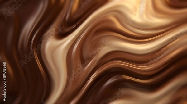 Obraz Swirling liquid dark and milk chocolate abstract background image