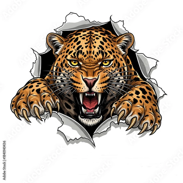 Obraz leopard on a white background