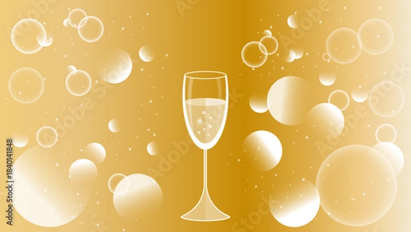 Obraz ゴールドの背景　グラス　キラキラ 
Gold background glass glitter