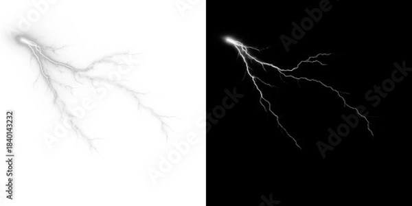 Obraz Lightning flash with glowing energy and dramatic storm background