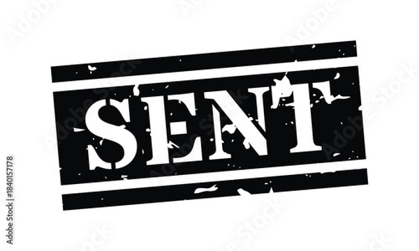 Fototapeta Rectangular Red Sent Stamp Icon