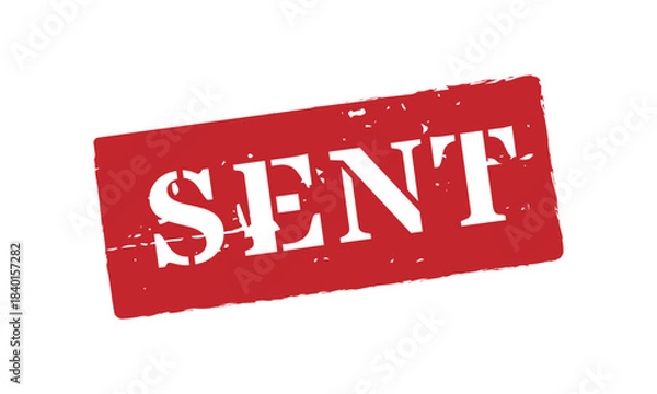 Fototapeta Rectangular Solid Sent Stamp Vector