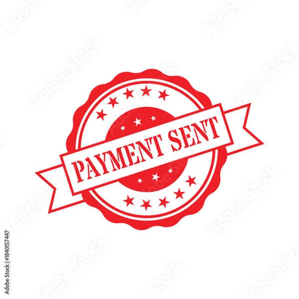 Obraz Red Payment Sent Stamp Icon