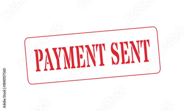 Fototapeta Red Payment Sent Stamp Icon