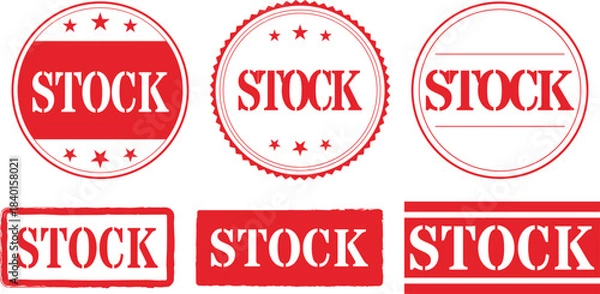 Obraz Red Rubber Stock Stamp Set