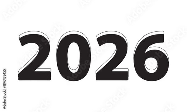 Obraz Bold Black White 2026 Text
