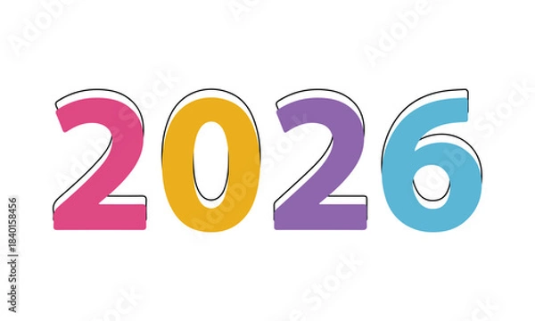 Obraz Bold Colorful 2026 Year Text