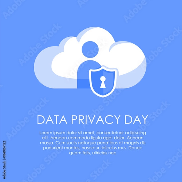 Fototapeta vector data privacy day poster template