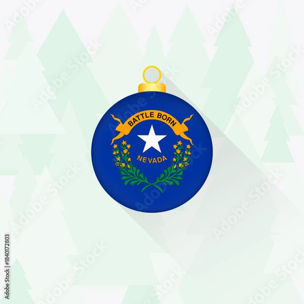Obraz Nevada State Flag Christmas Decoration.