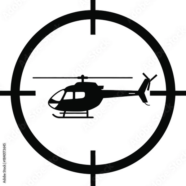 Obraz Helicopter target sight aviation icon