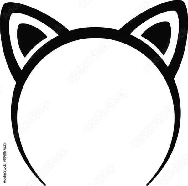Obraz Cat ear headband silhouette vector icon